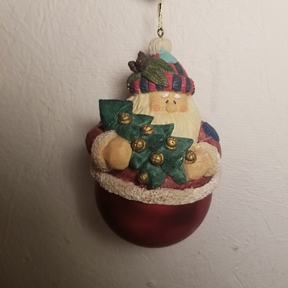 Santa Claus Ornament Santa Holding Christmas Tree - Picture 2 of 8